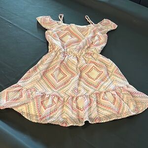 Place Pink and White Patterned Kids Dress